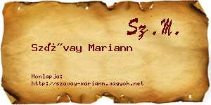 Szávay Mariann névjegykártya